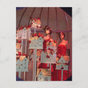 Vintage Christmas in New York Window Display シーズンポストカード