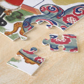 Vintage Christmas, Jolly Santa Claus with Presents ジグソーパズル (側面)