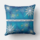 Vintage Christmas "Let It Snow" Snowflake クッション (裏面)