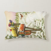 Vintage Christmas, Mailboxes in Winter Landscape アクセントクッション (正面)