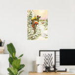 Vintage Christmas, Mailboxes in Winter Landscape ポスター<br><div class="desc">ヴィンテージイラストレーションビクトリアンエラメリークリスマスの休日の画像は、雪の上にクリスマスのメールと冬のプレゼントで満たされたメールボックスの雪の風景を特徴とする。馬描車が雪の通りを横に木々と森で走っている。ハッピーホリデーと季節のご挨拶！</div>