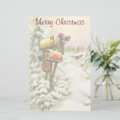 Vintage Christmas, Mailboxes in Winter Landscape 便箋 (スタンド正面)
