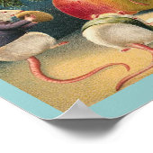 Vintage Christmas Mice Poster ポスター (角)