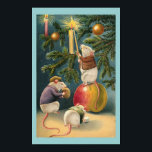 Vintage Christmas Mice Poster ポスター<br><div class="desc">Vintage Art - Christmas Mice Poster</div>