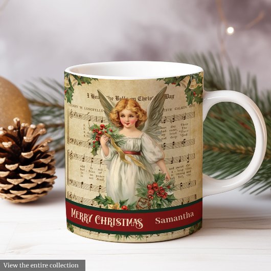 Vintage Christmas Mug Elegant Angel Holiday Style コーヒーマグカップ