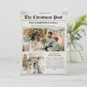 Vintage Christmas Newspaper Photo Newsletter シーズンカード (スタンド正面)