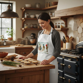 Vintage Christmas Nostalgia Holiday スタンダードエプロン