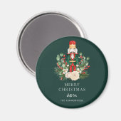 Vintage Christmas Nutcracker Greenery Holiday マグネット (正面/裏面)