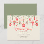 Vintage christmas ornament 招待状 (正面/裏面)