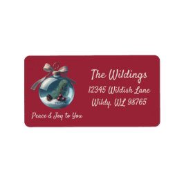 Vintage Christmas Ornament Return Address Label ラベル