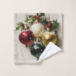Vintage Christmas Ornaments ウォッシュタオル