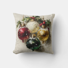 Vintage Christmas Ornaments クッション