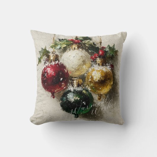 Vintage Christmas Ornaments クッション (正面)