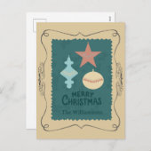 Vintage Christmas Ornaments シーズンポストカード (正面/裏面)