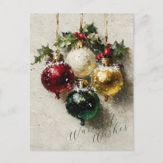 Vintage Christmas Ornaments シーズンポストカード (正面)
