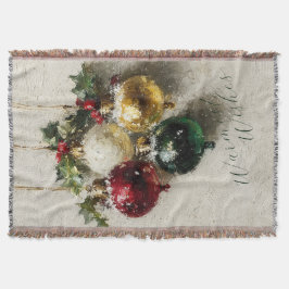 Vintage Christmas Ornaments スローブランケット