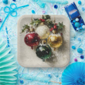 Vintage Christmas Ornaments ペーパープレート (パーティー)