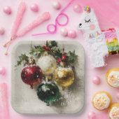 Vintage Christmas Ornaments ペーパープレート (パーティー)