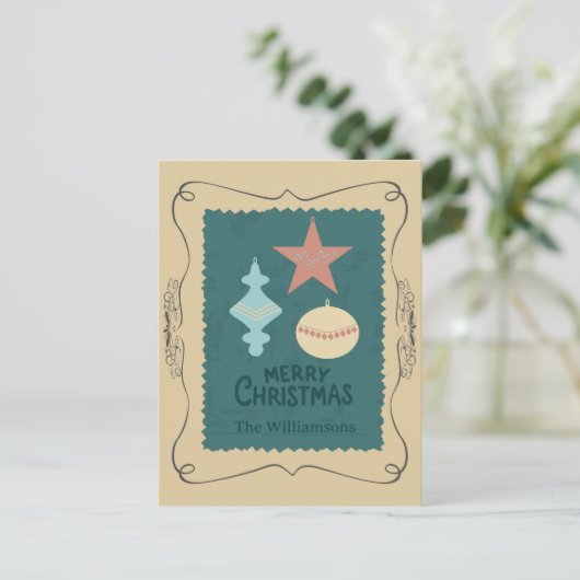 Vintage Christmas Ornaments ポストカード (スタンド正面)