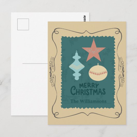 Vintage Christmas Ornaments ポストカード (正面/裏面)