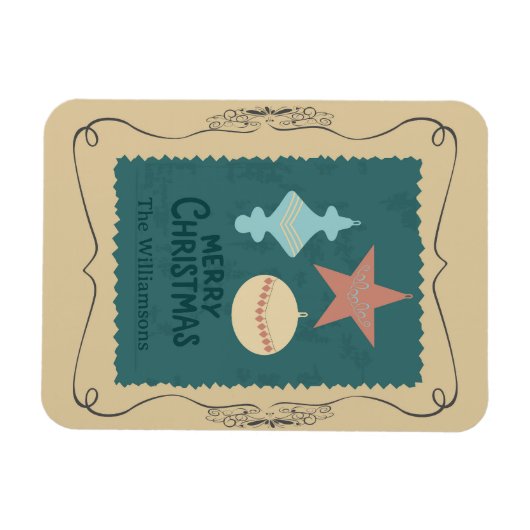 Vintage Christmas Ornaments マグネット (横)