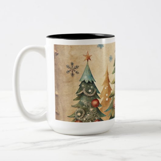 Vintage Christmas Ornaments Coffee Mug ツートーンマグカップ (左)