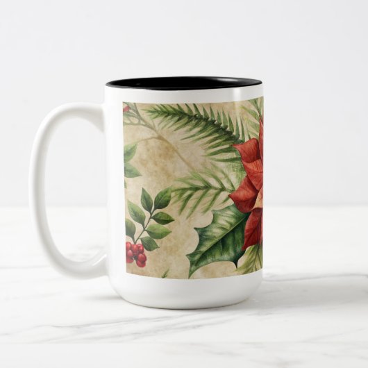 Vintage Christmas Ornaments Coffee Mug ツートーンマグカップ (左)