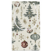 Vintage Christmas Ornaments on Cream スモールペーパーバッグ (裏面)