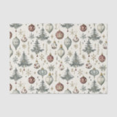 Vintage Christmas Ornaments on Cream 薄葉紙 (正面)