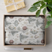 Vintage Christmas Ornaments on Cream 薄葉紙 (ギフト)