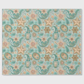 Vintage Christmas Paisley Pattern ラッピングペーパー (フラット)