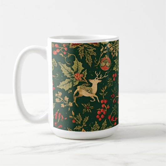 Vintage Christmas Pattern - Coffee Mug コーヒーマグカップ (左)