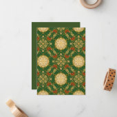 Vintage Christmas Pattern - Flat Note Card ノートカード (正面/裏面インサイチュ)