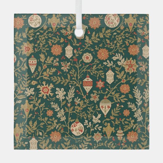 Vintage Christmas Pattern - Glass Ornament  ガラスオーナメント (正面)