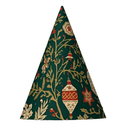 Vintage Christmas Pattern - Paper Party Hat パーティーハット (正面)