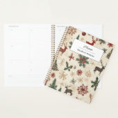 Vintage Christmas Pattern Retro Holiday Journal プランナー手帳 (ディスプレー)
