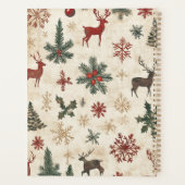Vintage Christmas Pattern Retro Holiday Journal プランナー手帳 (裏面)
