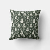 Vintage Christmas Pattern Throw Pillow クッション (裏面)