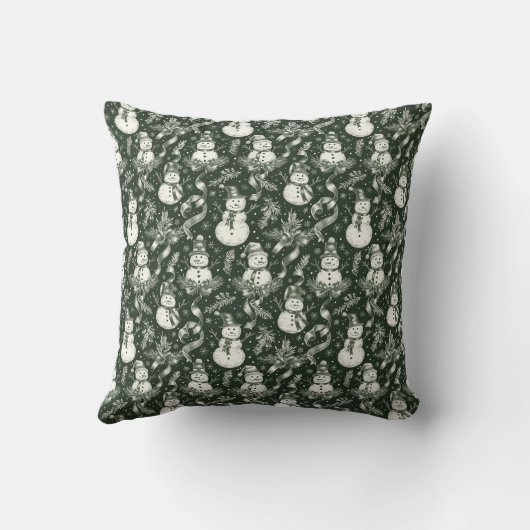 Vintage Christmas Pattern Throw Pillow クッション (裏面)