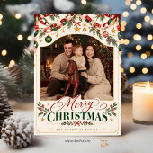 Vintage Christmas Photo Card Holiday invitation 招待状
