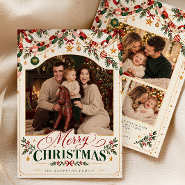 Vintage Christmas Photo Card Holiday invitation 招待状