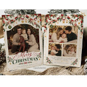 Vintage Christmas Photo Card Holiday invitation 招待状