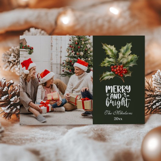 Vintage Christmas Photo Family Celebration シーズンカード