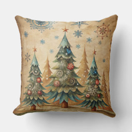 Vintage Christmas Pillow – Retro Holiday Design クッション