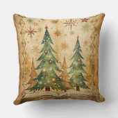 Vintage Christmas Pillow – Retro Holiday Design クッション (裏面)