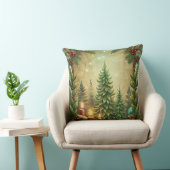 Vintage Christmas Pillow – Retro Holiday Design クッション (椅子)