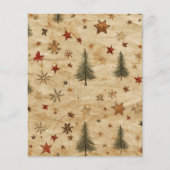 Vintage Christmas Pine on Parchmentスクラップブック (正面)