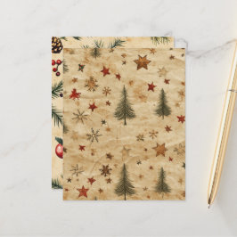 Vintage Christmas Pine on Parchmentスクラップブック