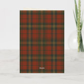 Vintage Christmas Plaid Traditional Family サンキューカード (裏面)
