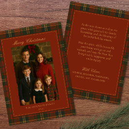 Vintage Christmas Plaid Traditional Family シーズンカード